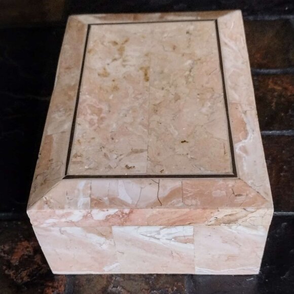 Vintage Coral Stone Jewelry Box - Picture 2 of 16